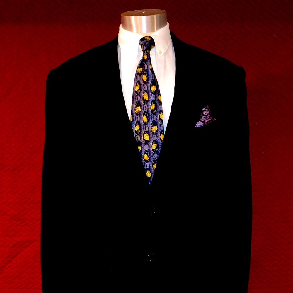 Blue plaid 2 piece, 2 button suit.